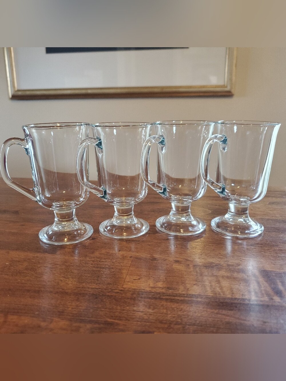 Irish Coffee Mugs - Glass Pedestal Mugs - Set of 4